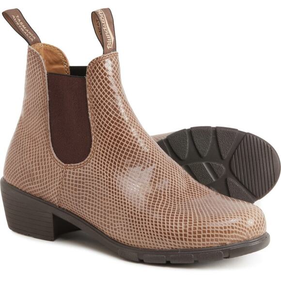 Blundstone Shoes - Blundstone 2165 Embossed Heeled Chelsea Boots - 5.5-M Shell (Taupe)